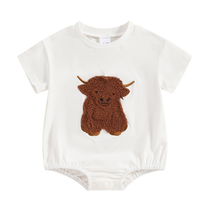 Baby Boy Color Matching Letters Printed Romper