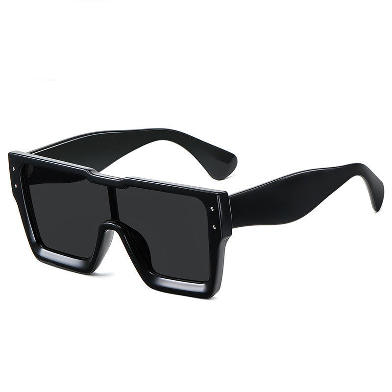 European And American Large-frame One-piece Fashion Ladies With Square-frame Sunglasses