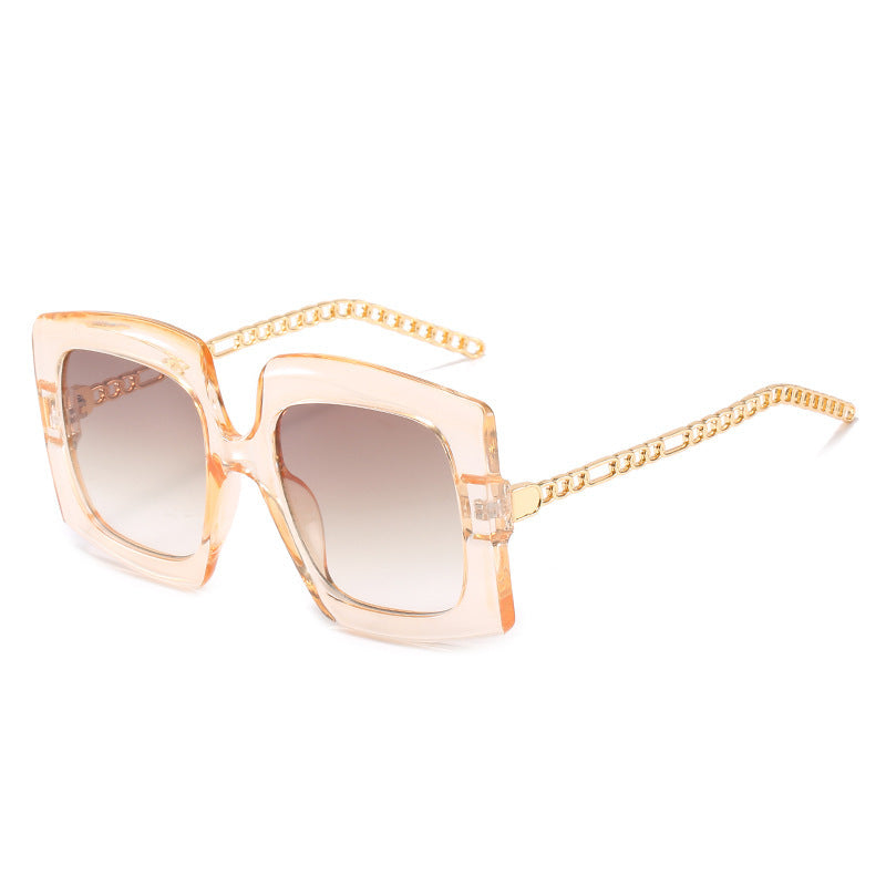 Fashion Women's Metal Chain Cat-Eye Square-Frame Sunglasses