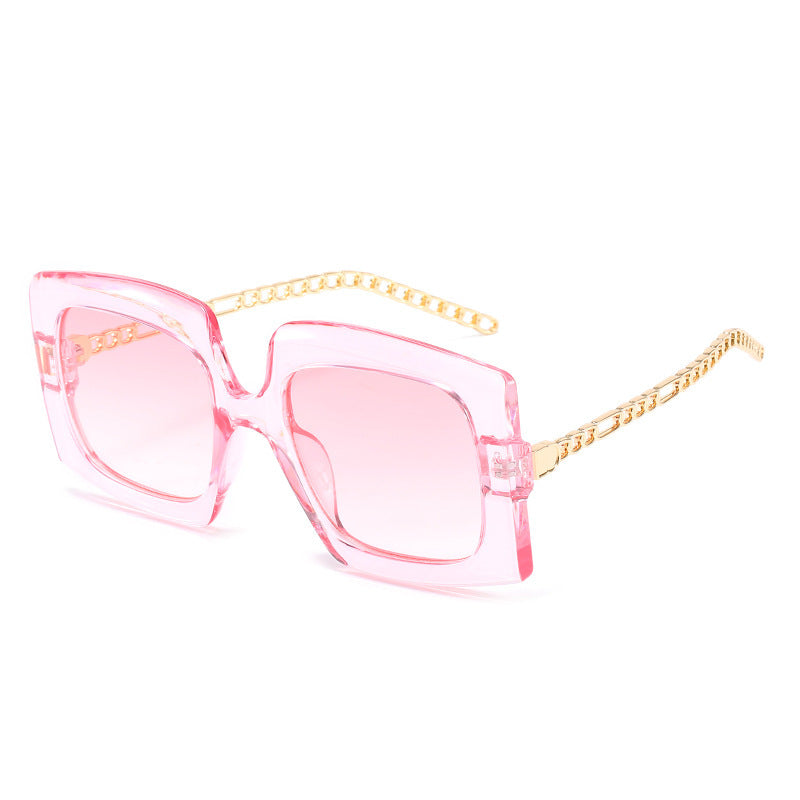 Fashion Women's Metal Chain Cat-Eye Square-Frame Sunglasses
