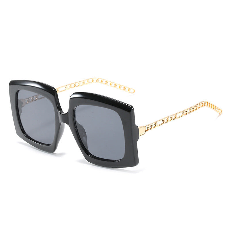 Fashion Women's Metal Chain Cat-Eye Square-Frame Sunglasses