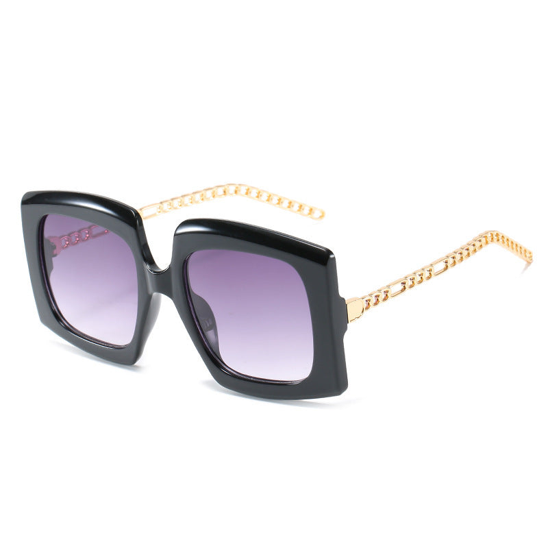 Fashion Women's Metal Chain Cat-Eye Square-Frame Sunglasses