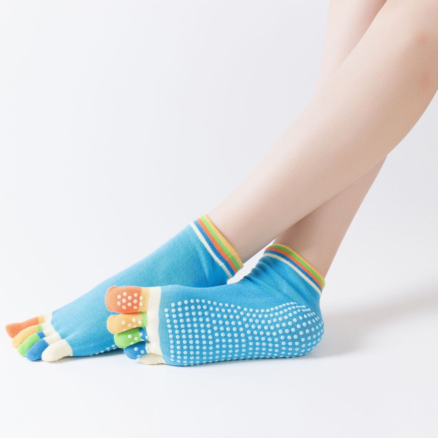 SpringSummerAutumnAnd Winter Seasons To Wear Sports DispensingLadies Color Toe Five-Toed ShortTubeYoga Socks