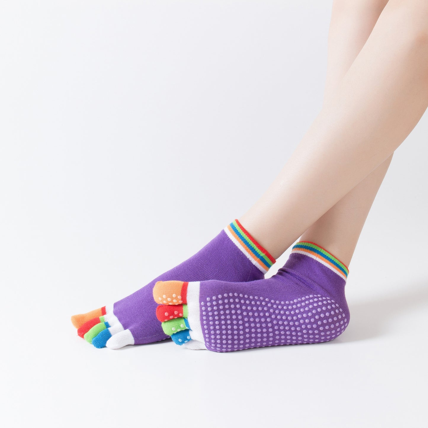 SpringSummerAutumnAnd Winter Seasons To Wear Sports DispensingLadies Color Toe Five-Toed ShortTubeYoga Socks