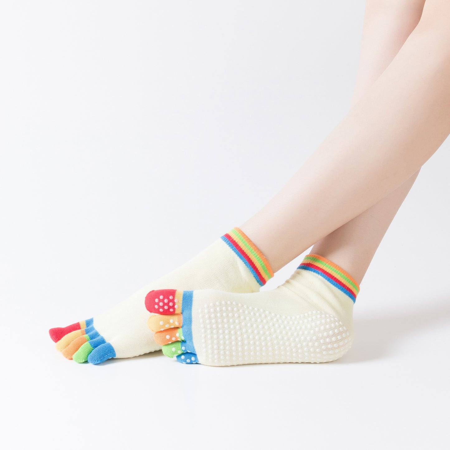 SpringSummerAutumnAnd Winter Seasons To Wear Sports DispensingLadies Color Toe Five-Toed ShortTubeYoga Socks
