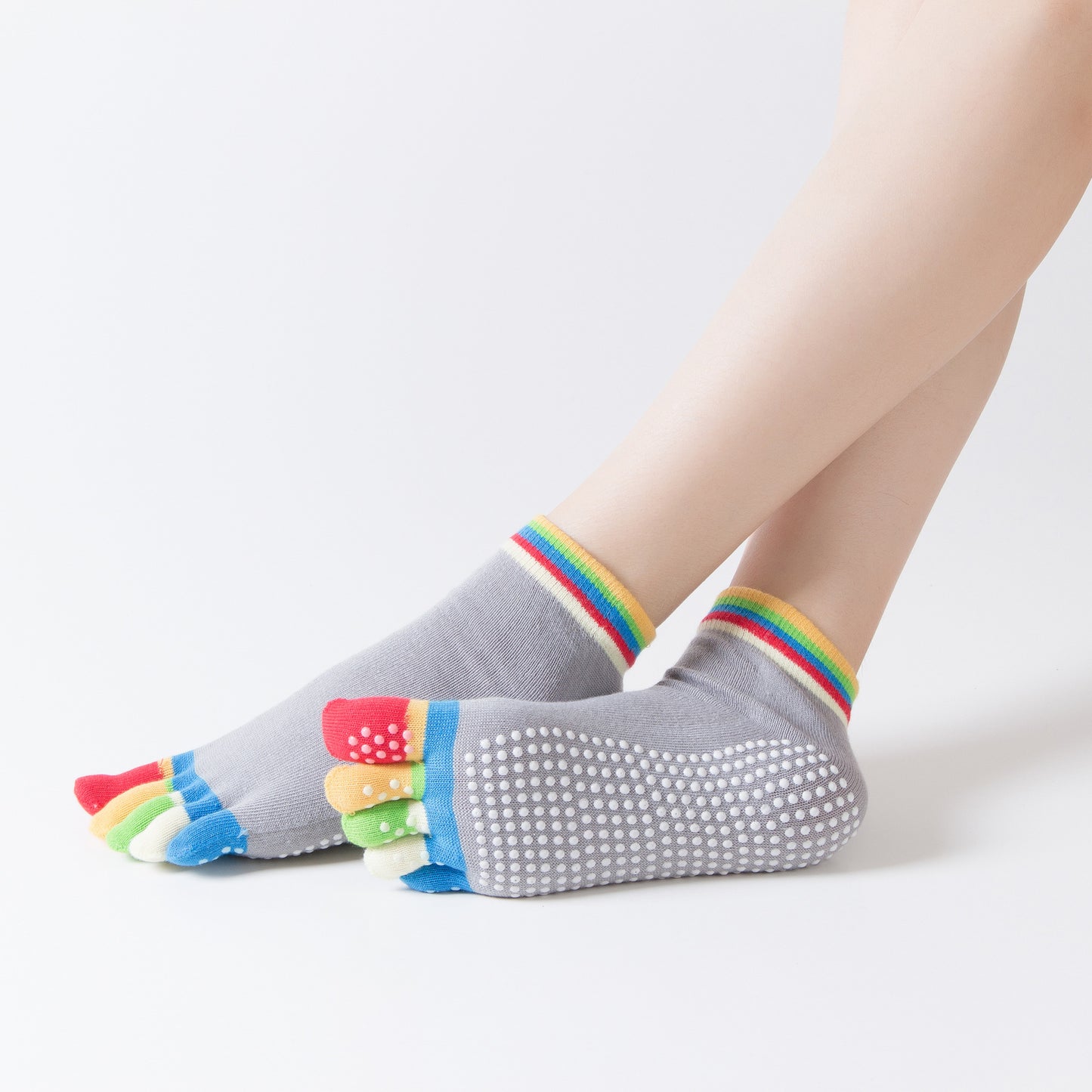 SpringSummerAutumnAnd Winter Seasons To Wear Sports DispensingLadies Color Toe Five-Toed ShortTubeYoga Socks
