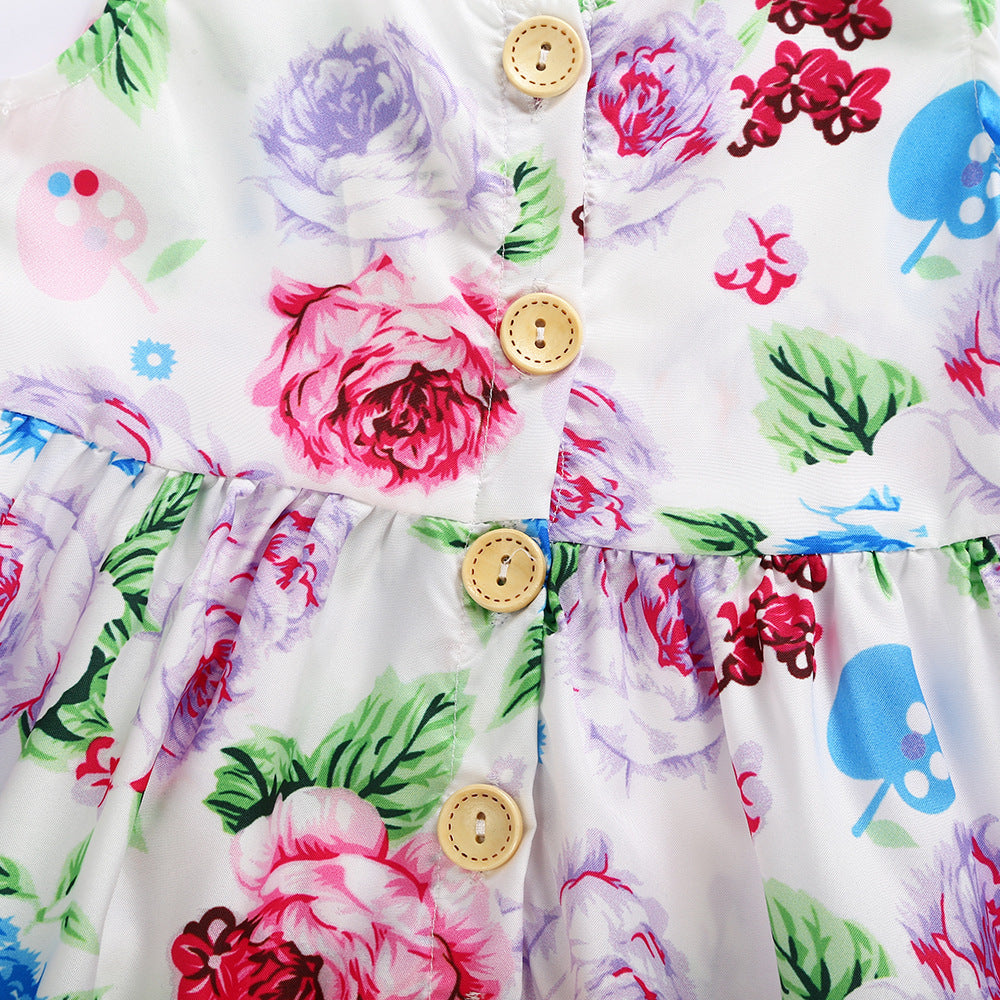 Children's Flower Summer Top European And American Princess Skirt Girl Frock