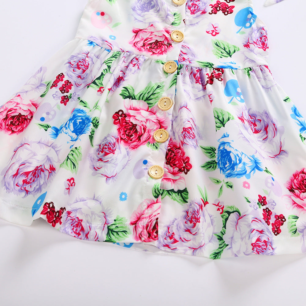 Children's Flower Summer Top European And American Princess Skirt Girl Frock
