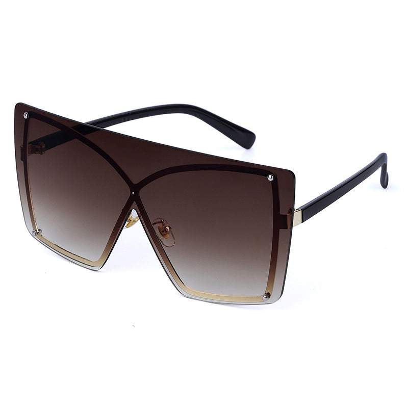 Fashion Oversized Sunglasses Women Rimless Square Sun
