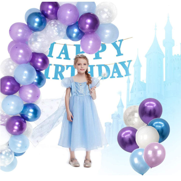Garland Arch Kit Birthday Party Ice Snow Queen Latex Balloons Chain Baby Shower Decoration Globos