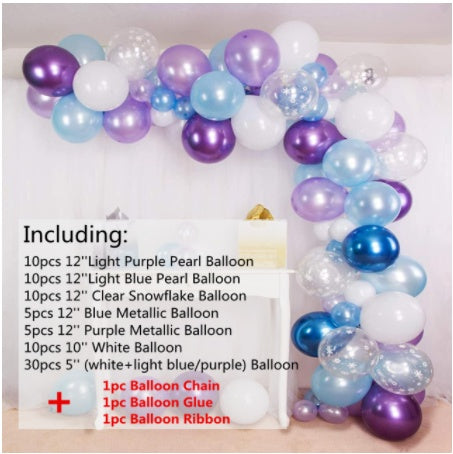Garland Arch Kit Birthday Party Ice Snow Queen Latex Balloons Chain Baby Shower Decoration Globos