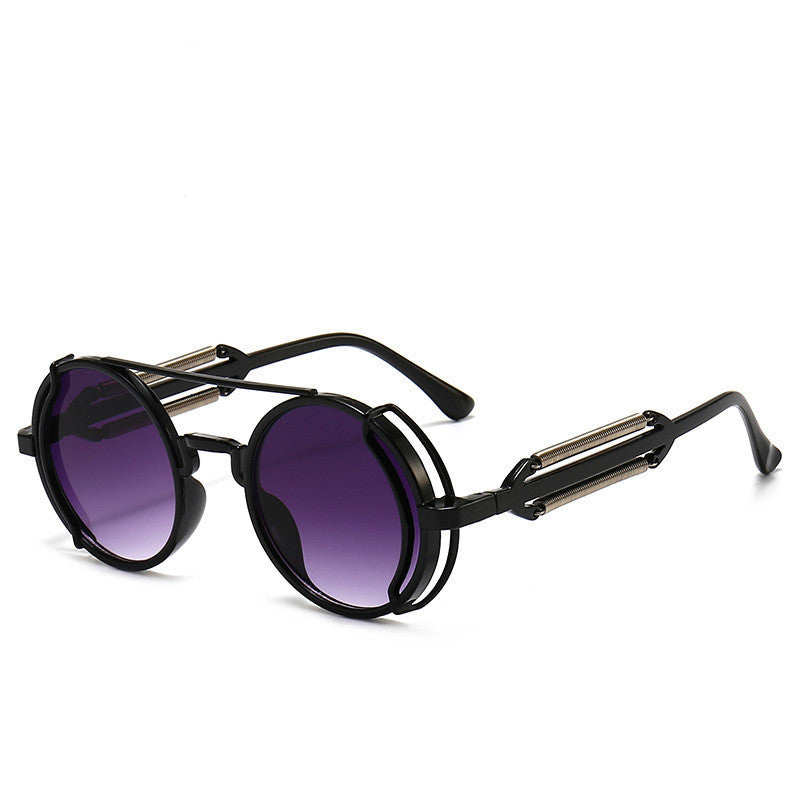 Hollow Out Round Frame Punk Sunglasses
