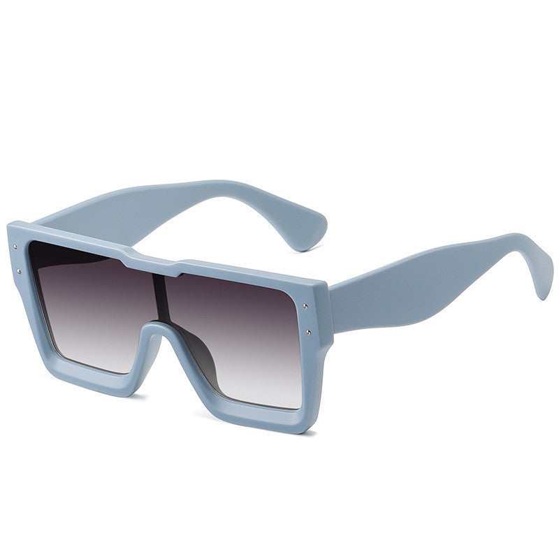 European And American Large-frame One-piece Fashion Ladies With Square-frame Sunglasses