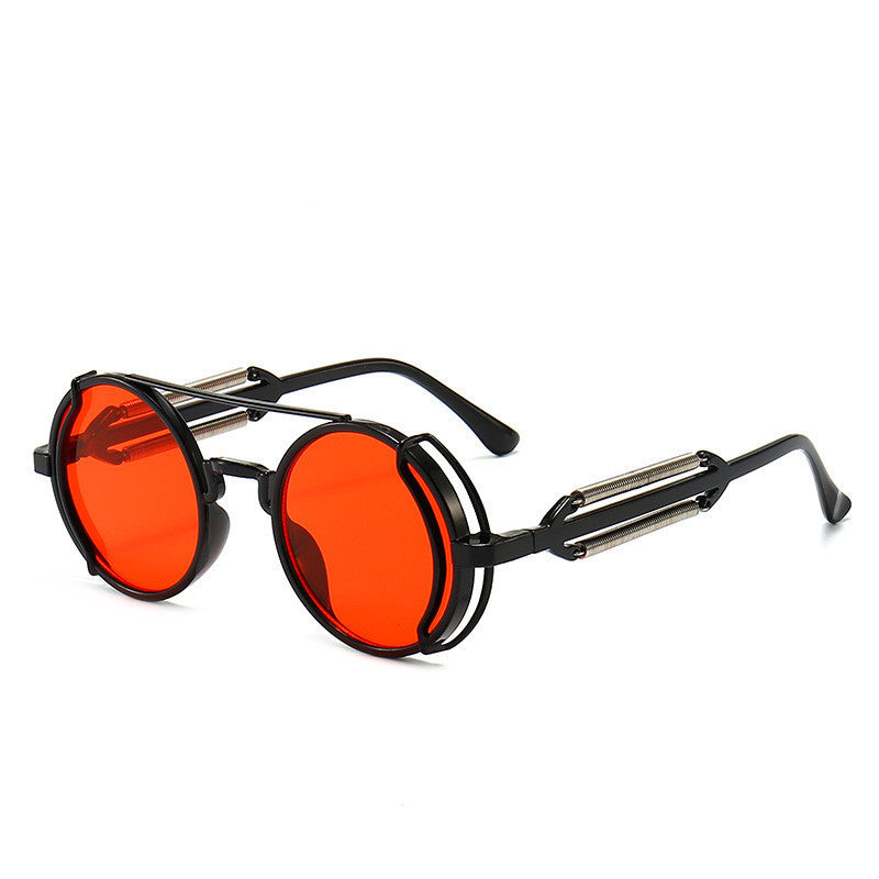 Hollow Out Round Frame Punk Sunglasses