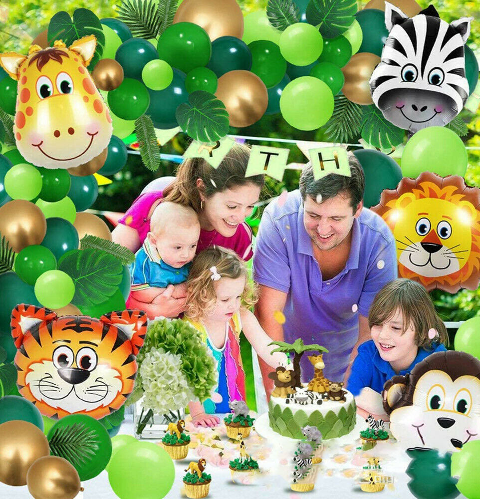Party Decoration Dark Green Tiger Balloon Set