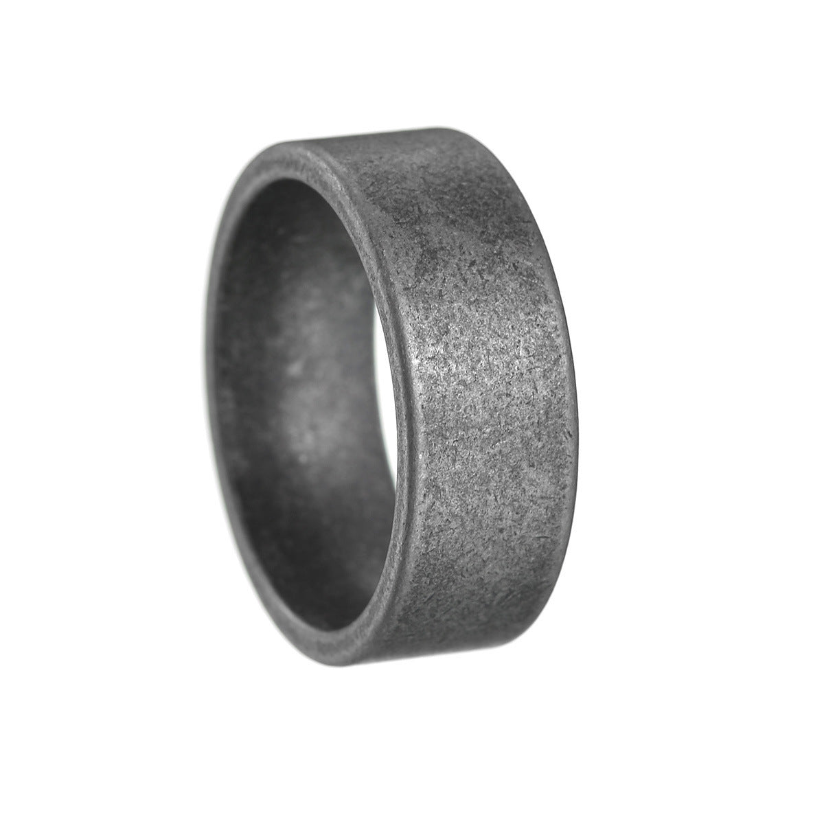 Men's Ornament Simple 8mm Distressed Titanium Steel Ring