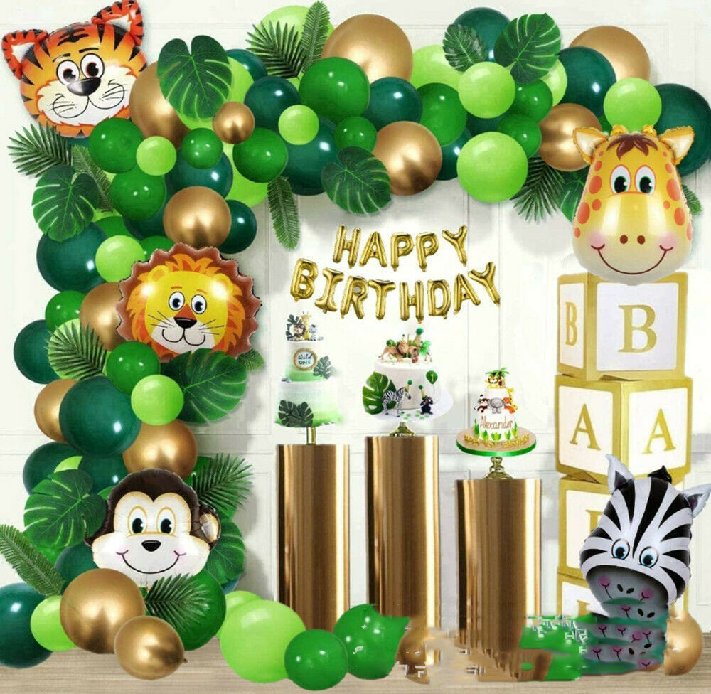 Party Decoration Dark Green Tiger Balloon Set