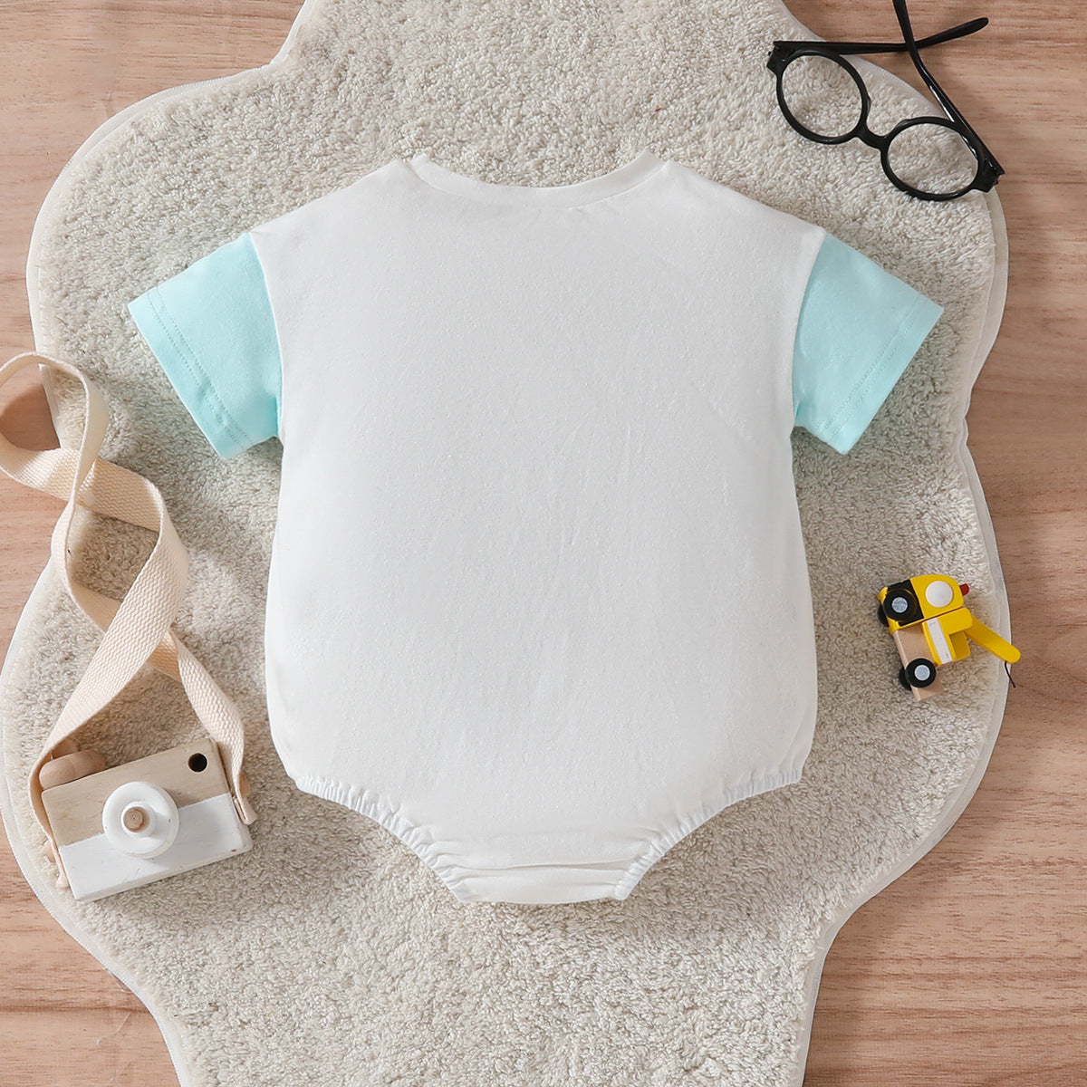 Baby Boy Color Matching Letters Printed Romper