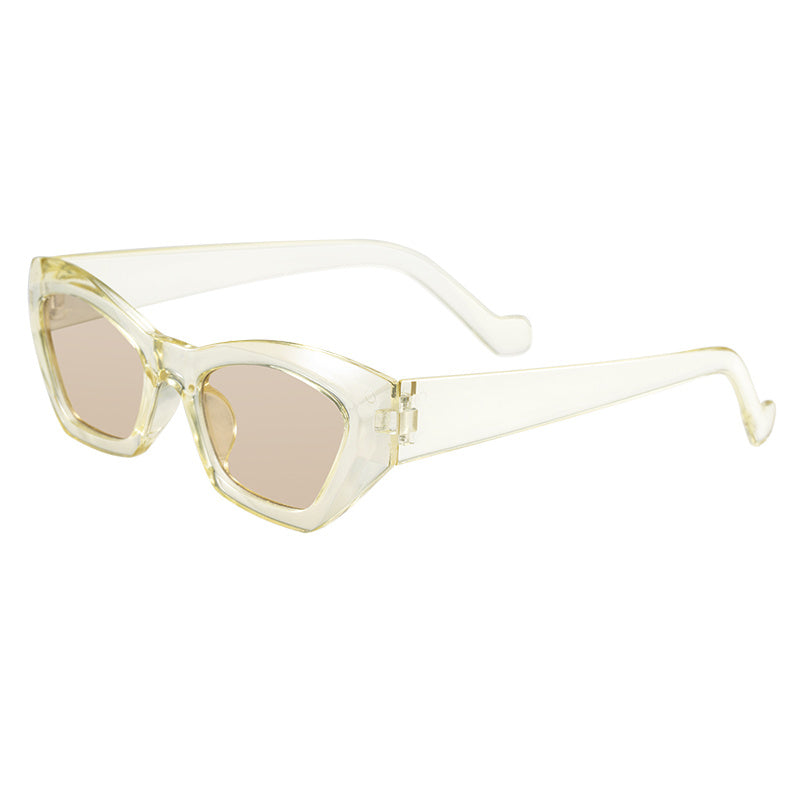 Cat Eye Polygon Sunglasses Female Net Red Jelly Color
