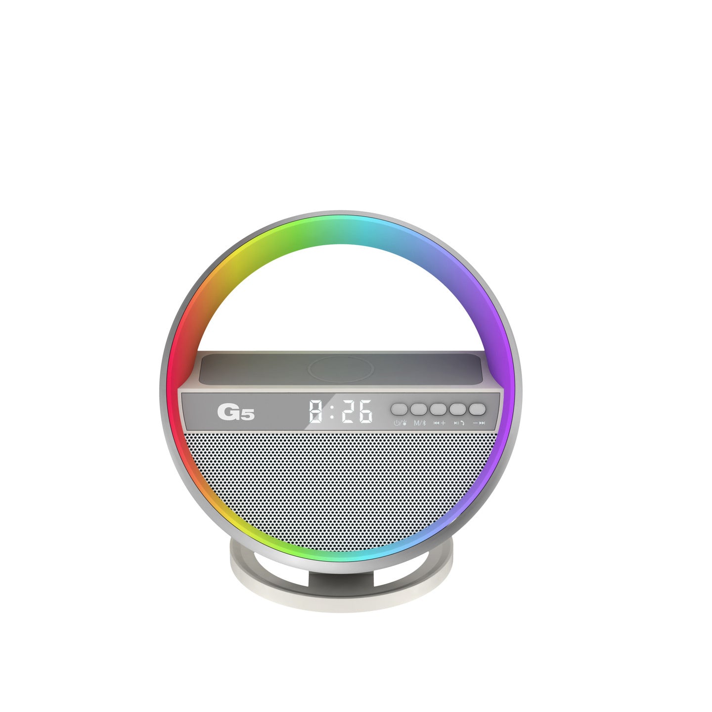 New Multifunction RGB Night Light Wireless Charger Bluetooth-compatible Speaker Large G Ambience Light Home Decor