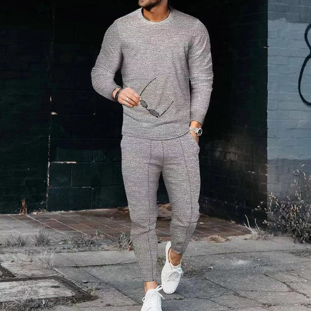Men's Casual Waffle Long Sleeve Suit MultiColor