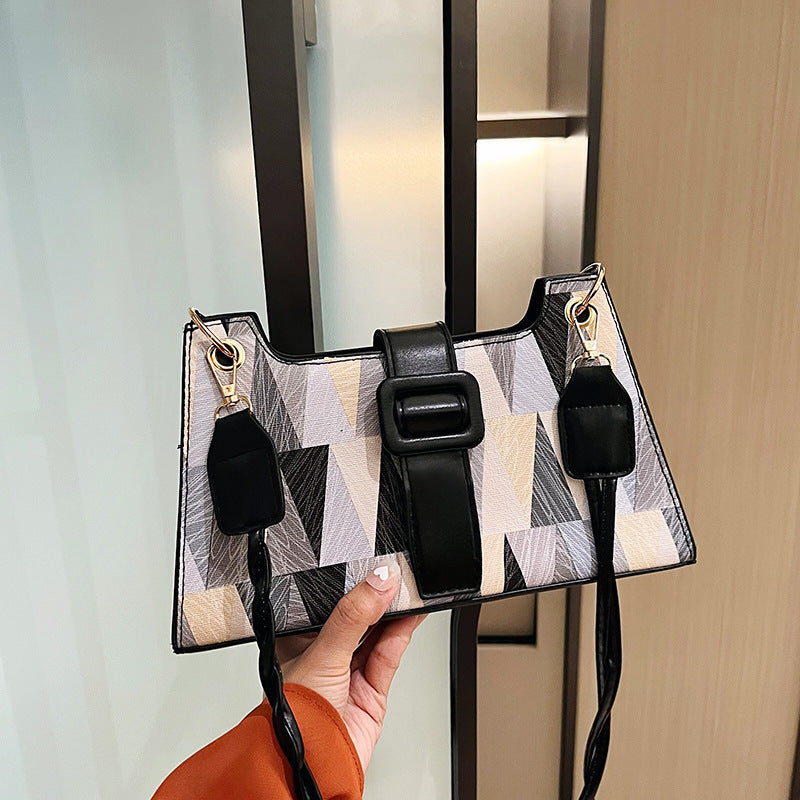 New Popular Contrast Color PU Bag Female Summer Casual