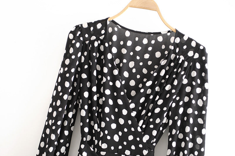 Split wrap long sleeve dress
