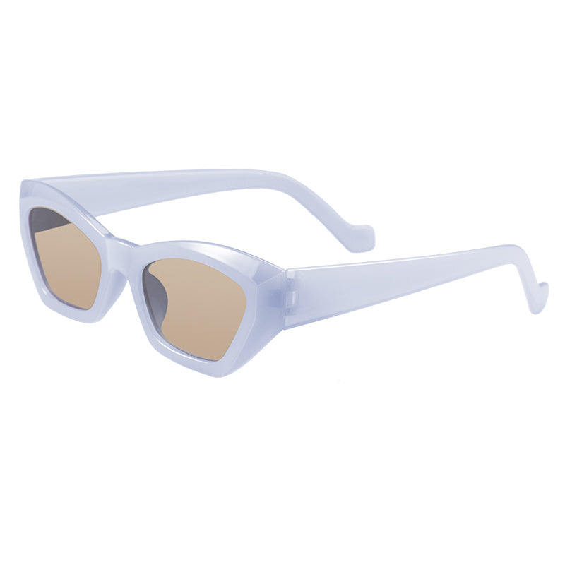 Cat Eye Polygon Sunglasses Female Net Red Jelly Color