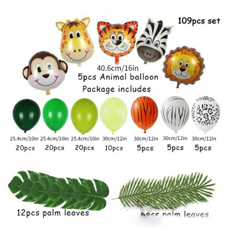 Party Decoration Dark Green Tiger Balloon Set