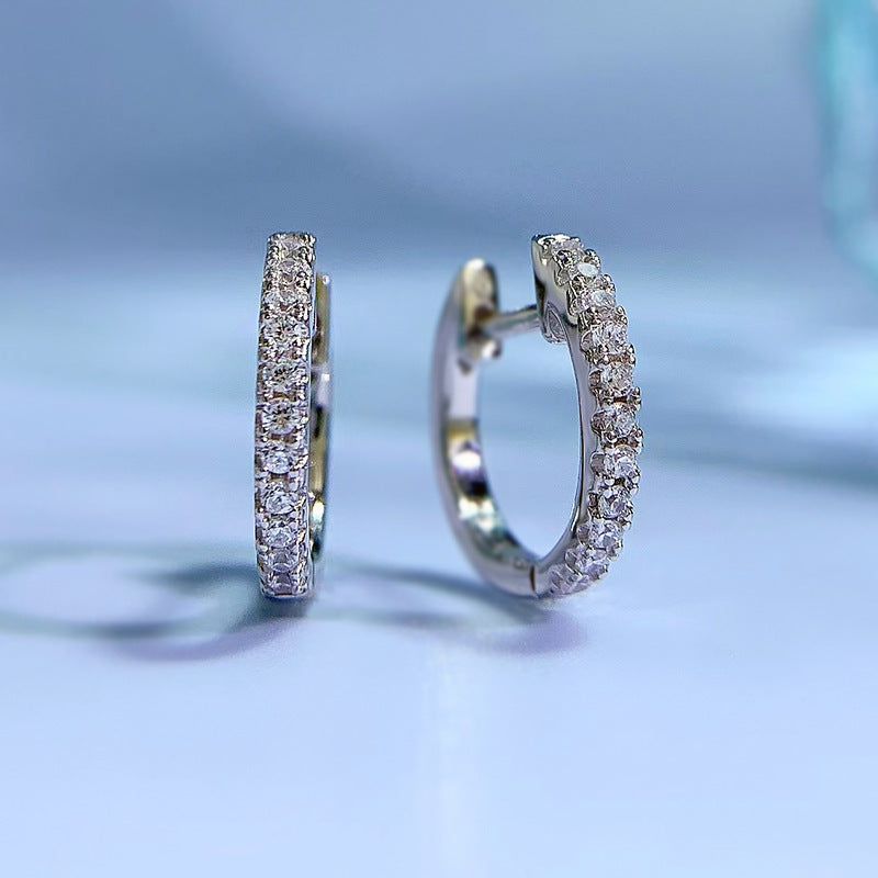 White Green Blue Diamond Earrings