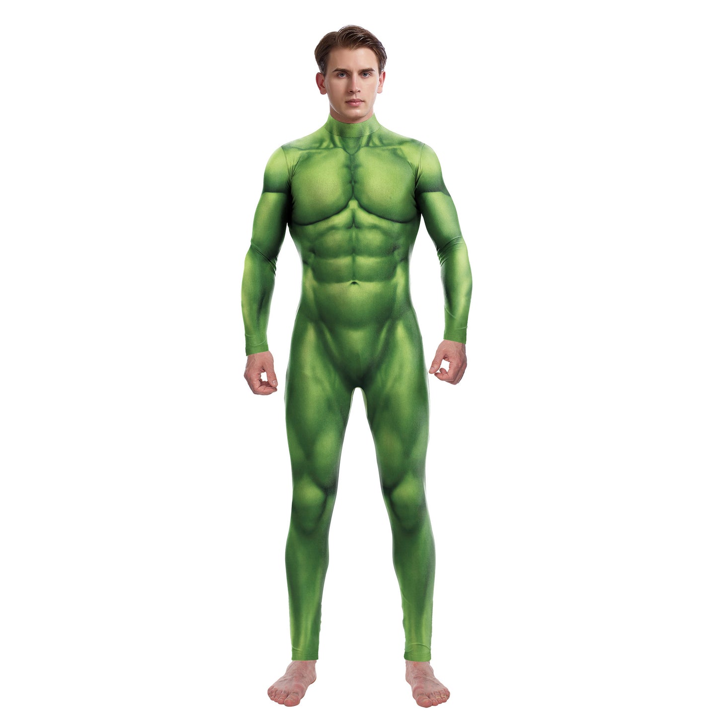 Cosplay Costume Muscle 3D Printing Male Long Sleeve Halloween Carnival Jumpsuits