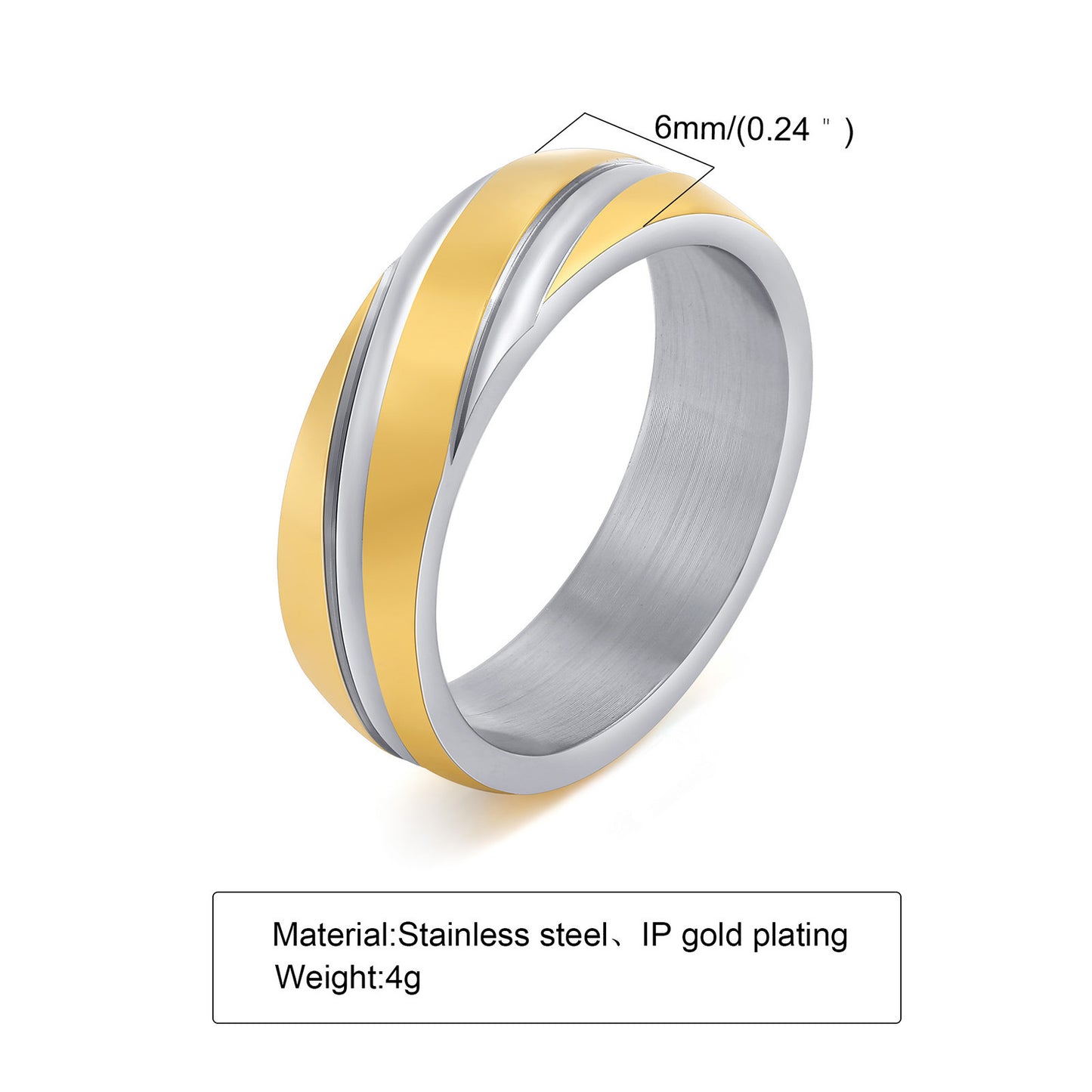 Stainless Steel Simple Style Men's Ring