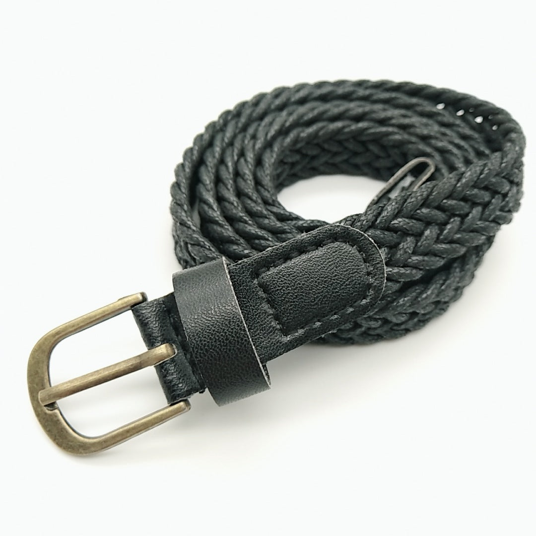 Vintage Style Alloy Pin Buckle Wax Rope Braided Belt