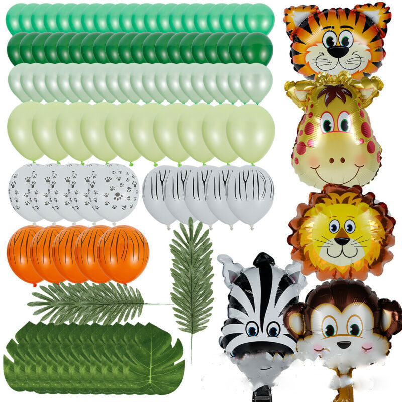 Party Decoration Dark Green Tiger Balloon Set