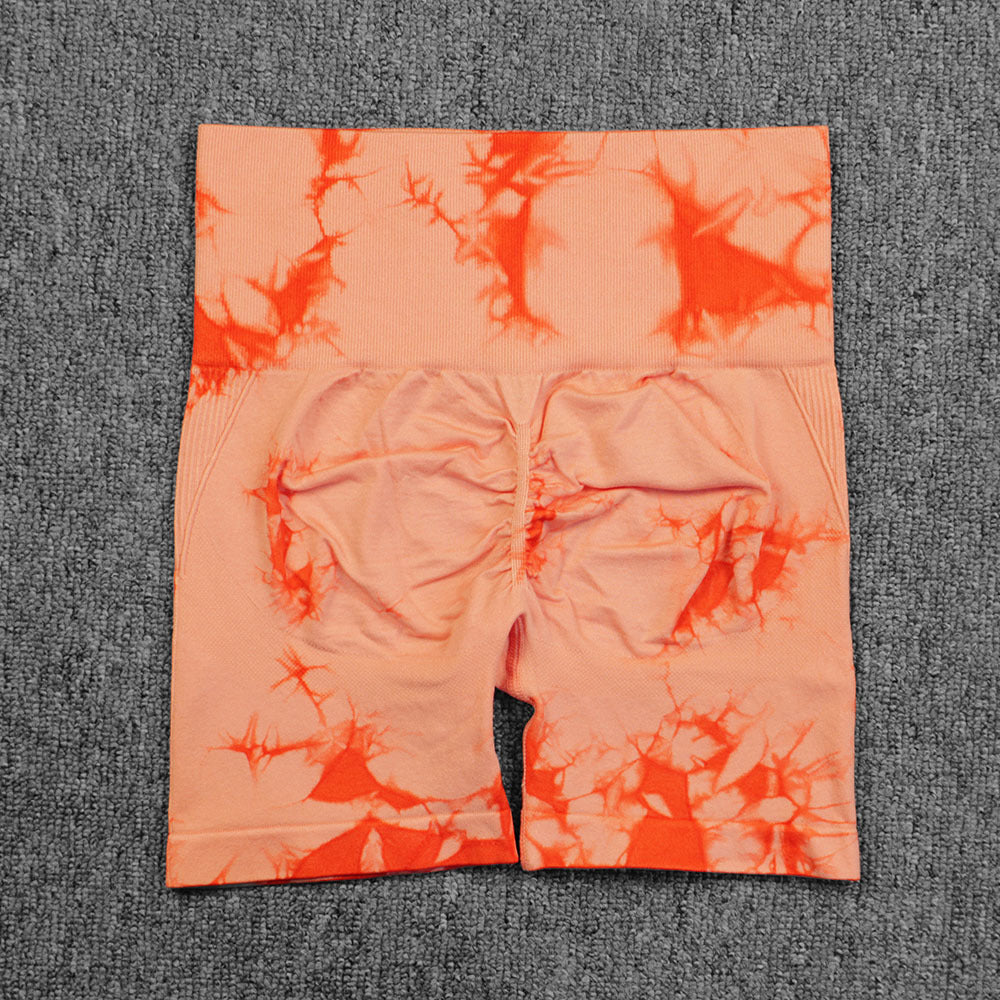 Tie-dye Printed Yoga Pants Summer Quick-drying Fitness Shorts High-waisted Hip-lifting Leggings Women Pants