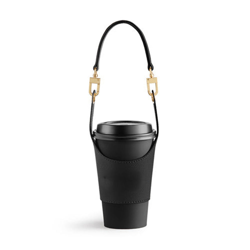 Leather Portable Cup Cover Portable Milky Tea Cup Heat Insulation Insulation Hot Bag