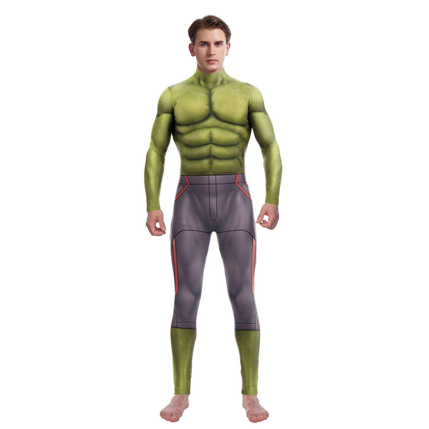 Cosplay Costume Muscle 3D Printing Male Long Sleeve Halloween Carnival Jumpsuits