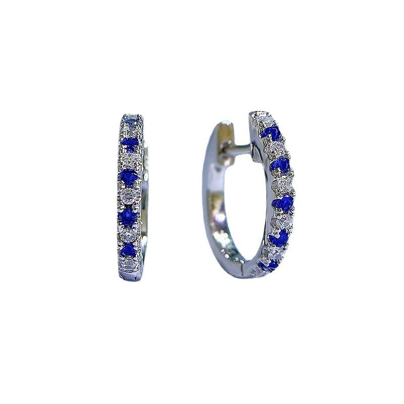 White Green Blue Diamond Earrings