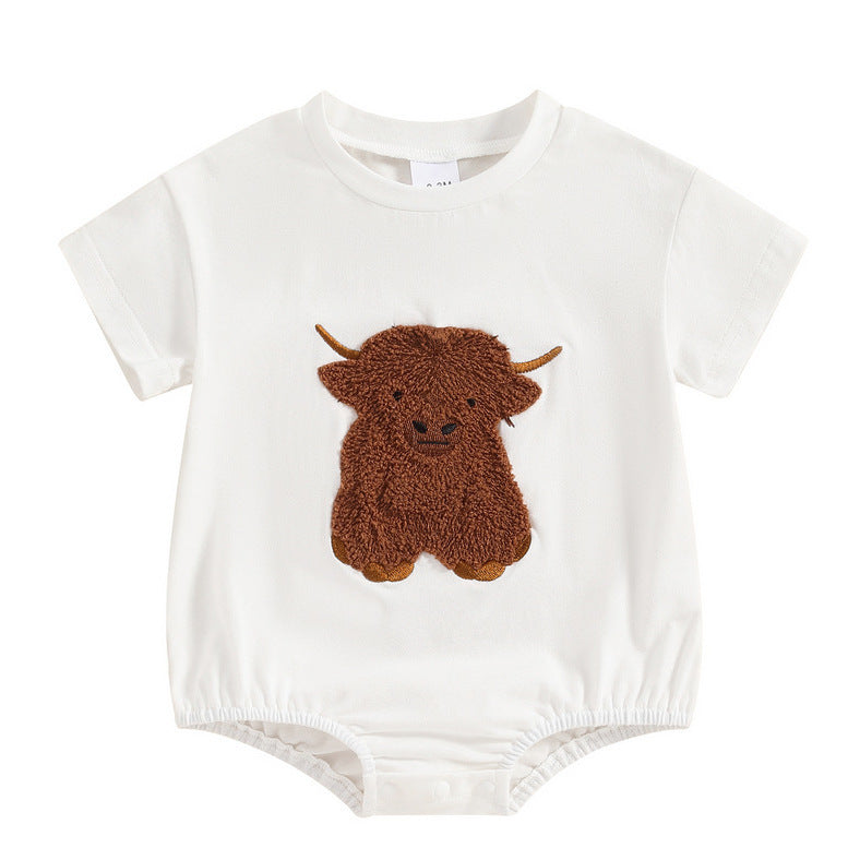 Baby Boy Color Matching Letters Printed Romper