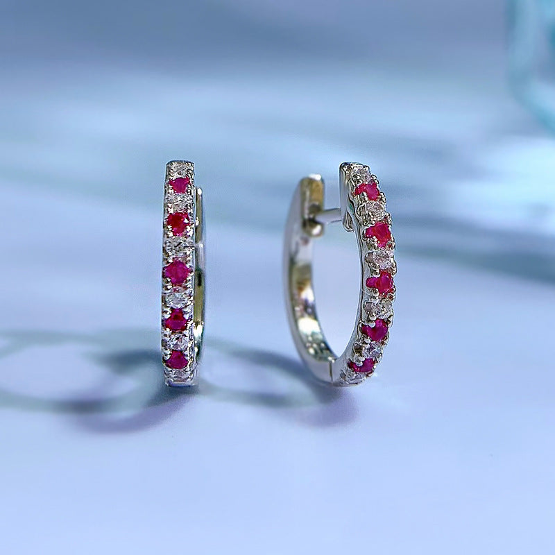 White Green Blue Diamond Earrings