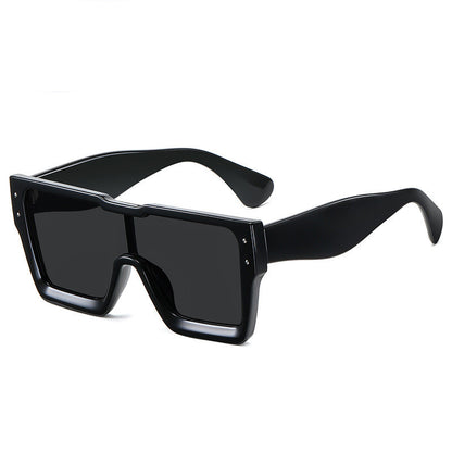 European And American Large-frame One-piece Fashion Ladies With Square-frame Sunglasses