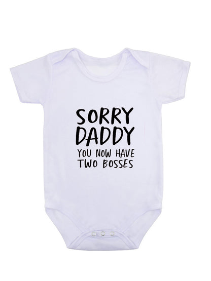 Children's Alphabet Sorry Daddy Printed Baby Romper