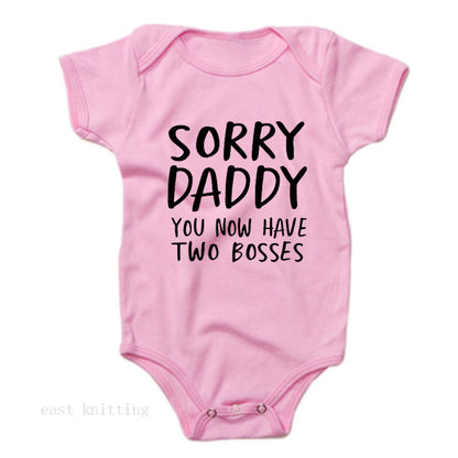 Children's Alphabet Sorry Daddy Printed Baby Romper