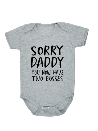 Children's Alphabet Sorry Daddy Printed Baby Romper