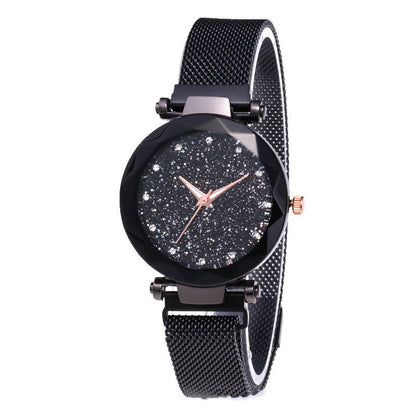 Magnet Stainless Steel Mesh Band Gypsophila Women's Watch