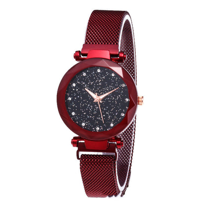 Magnet Stainless Steel Mesh Band Gypsophila Women's Watch