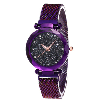 Magnet Stainless Steel Mesh Band Gypsophila Women's Watch