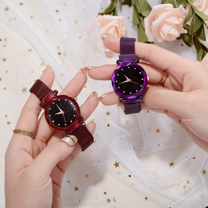 Magnet Stainless Steel Mesh Band Gypsophila Women's Watch