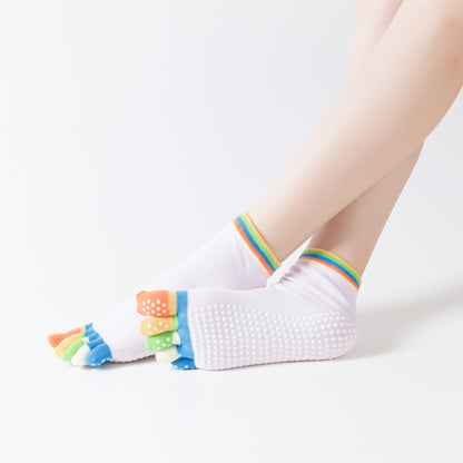 SpringSummerAutumnAnd Winter Seasons To Wear Sports DispensingLadies Color Toe Five-Toed ShortTubeYoga Socks