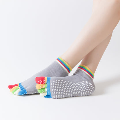 SpringSummerAutumnAnd Winter Seasons To Wear Sports DispensingLadies Color Toe Five-Toed ShortTubeYoga Socks